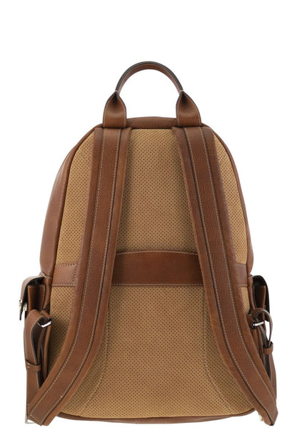 Calfskin backpack with grain