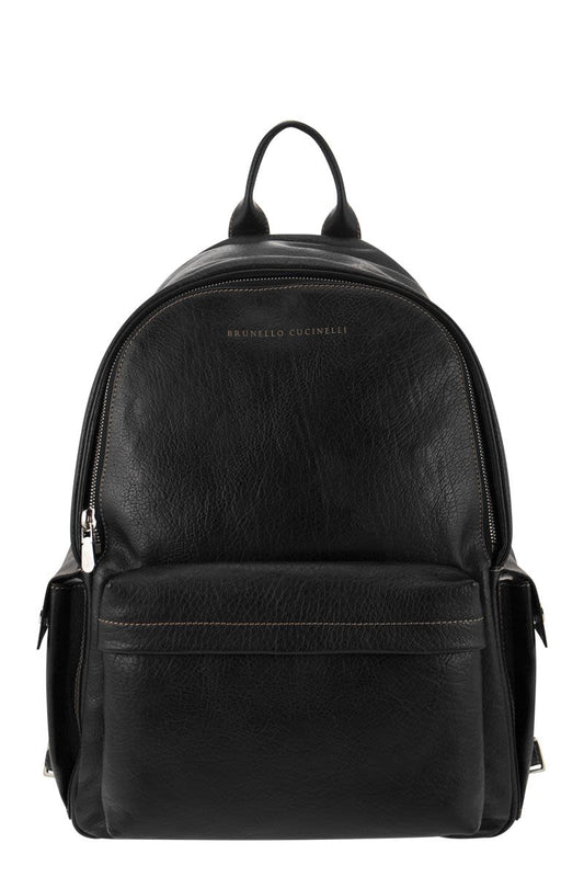 Backpack in calfskin with grain