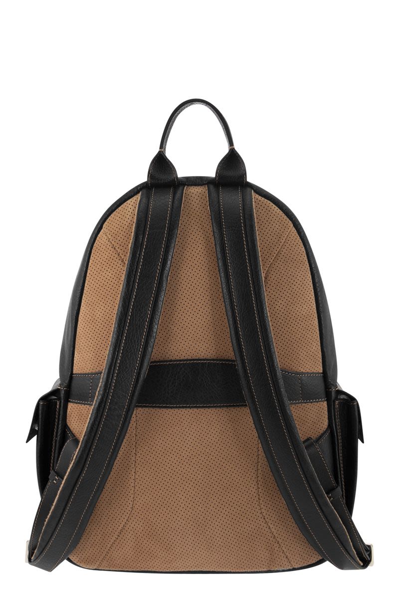 Backpack in calfskin with grain