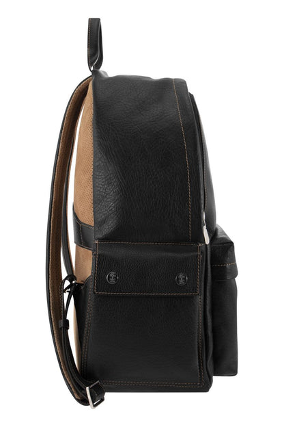 Backpack in calfskin with grain