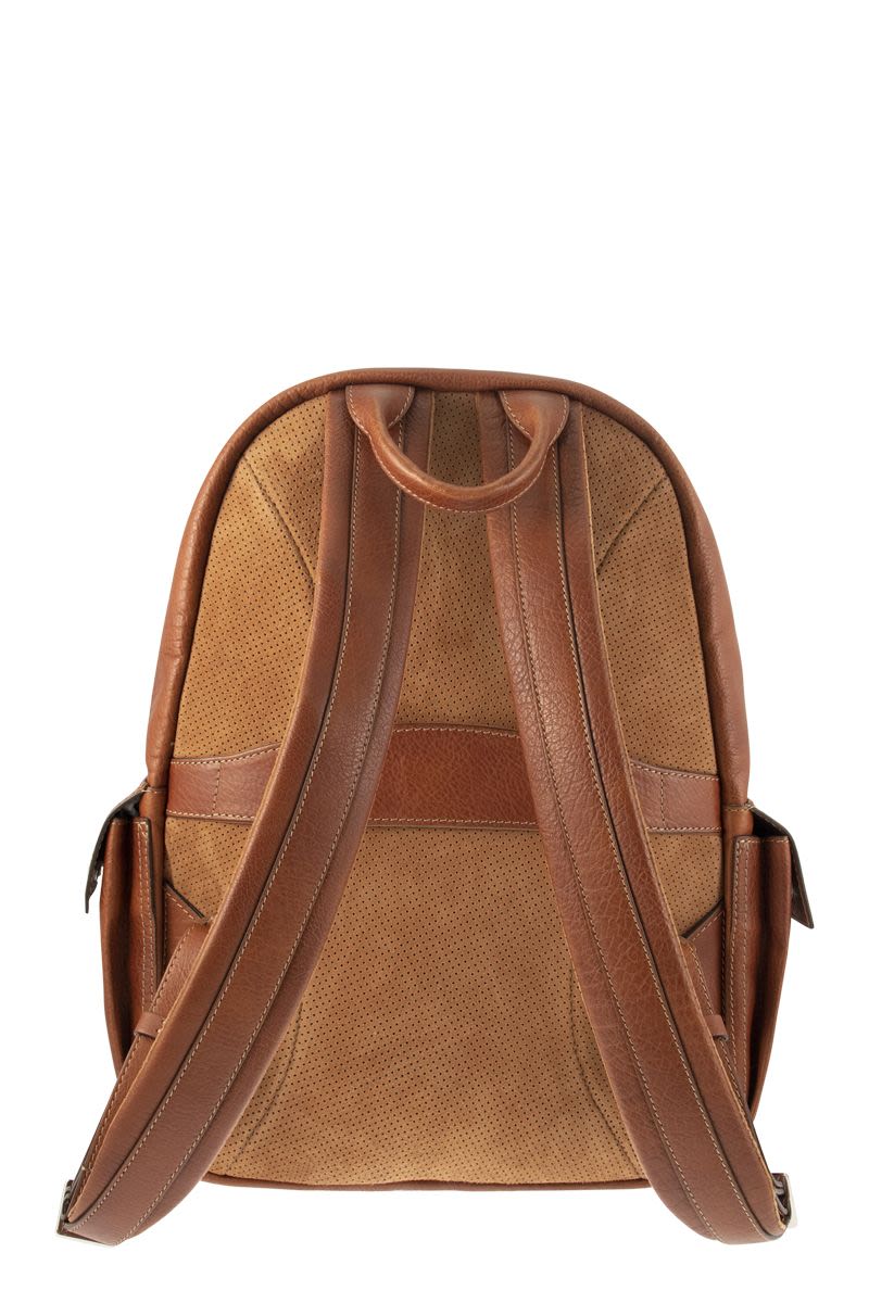 Calfskin backpack with grain