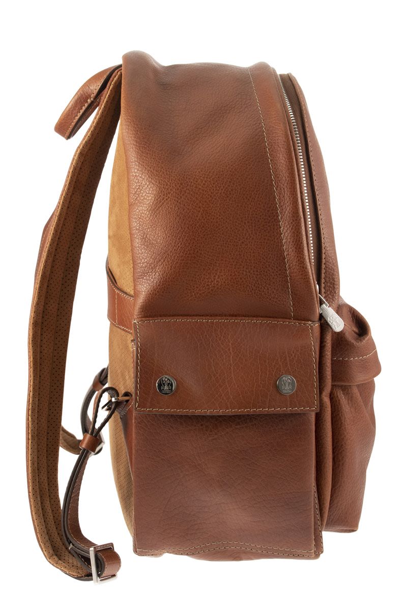 Calfskin backpack with grain