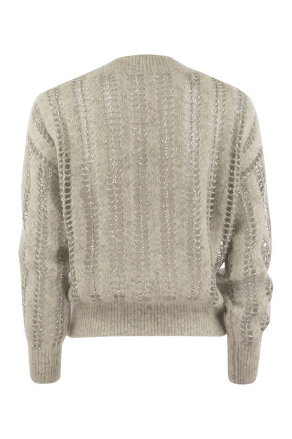 Wool and mohair V-neck sweater