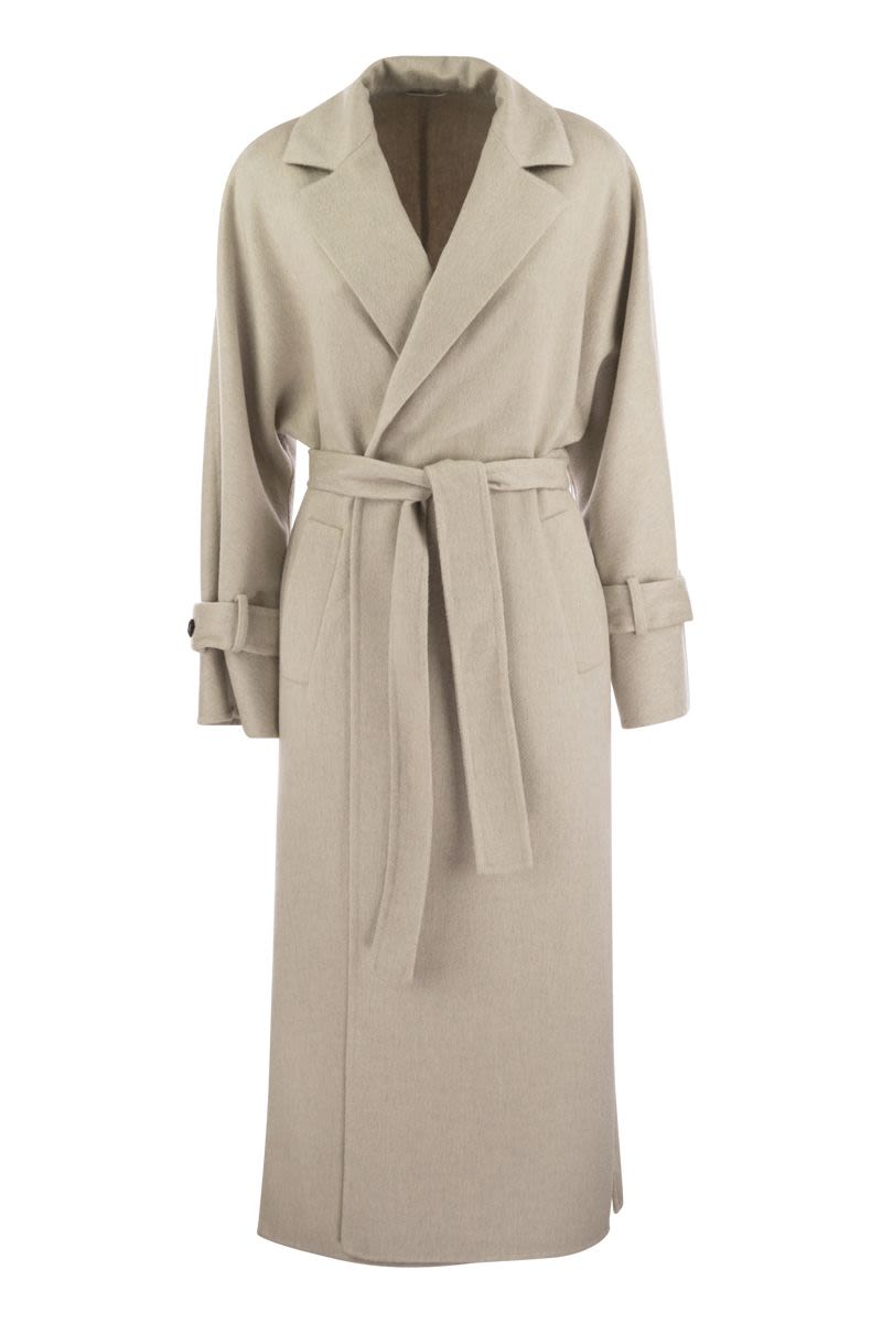 Cashmere coat with jewel detail