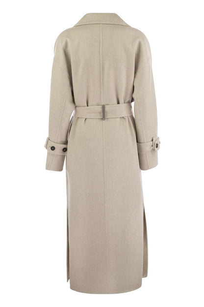 Cashmere coat with jewel detail