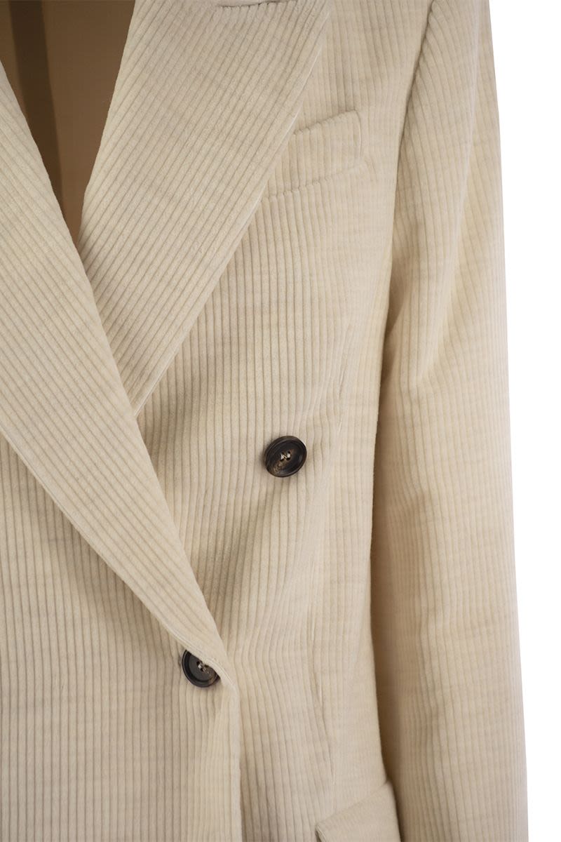 Viscose and cotton corduroy jacket with necklace