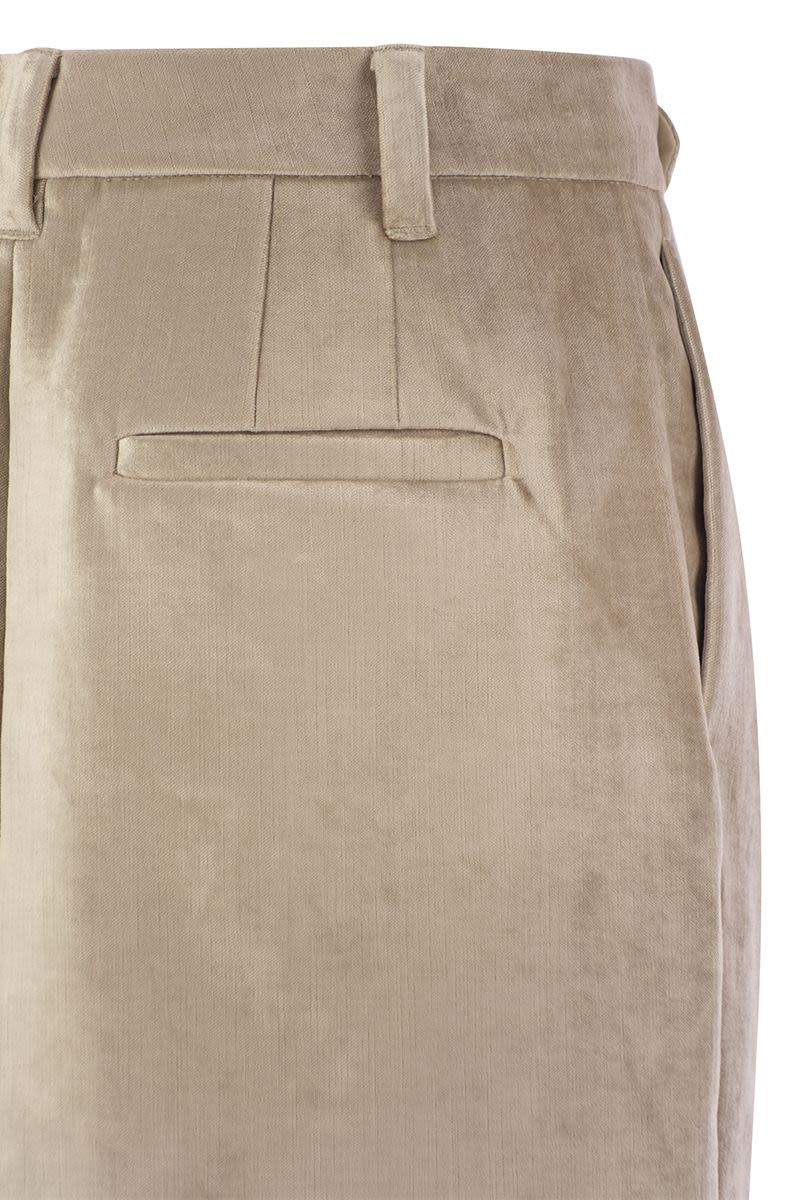 Sleek Cotton Viscose Velvet Mini Sartorial Skirt