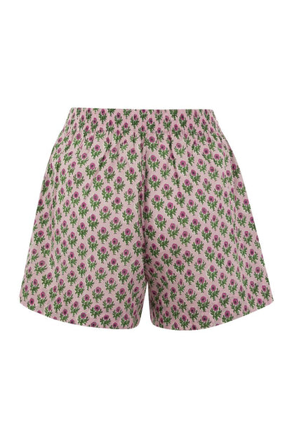 MEAVE - Cotton shorts with floral pattern