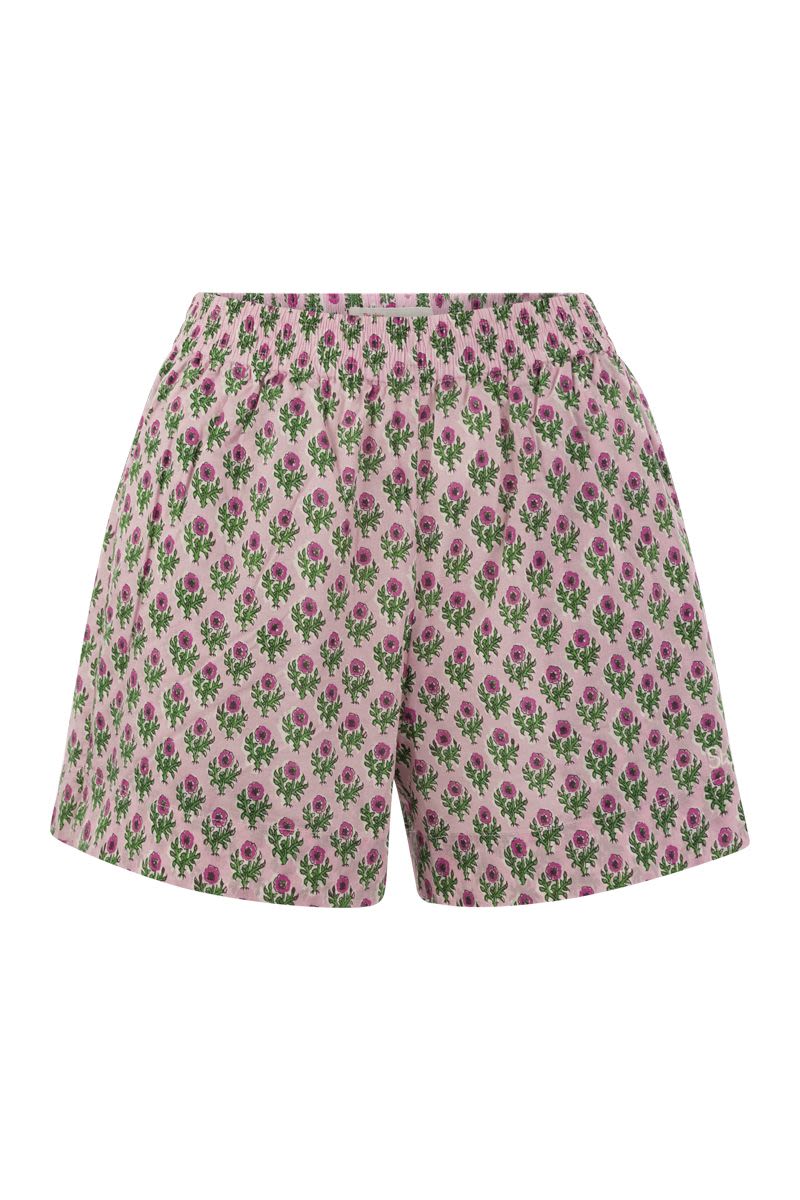 MEAVE - Cotton shorts with floral pattern