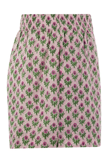 MEAVE - Cotton shorts with floral pattern