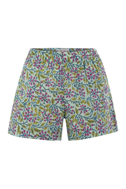 MEAVE - Cotton shorts with floral pattern