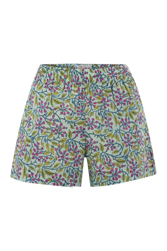 MEAVE - Cotton shorts with floral pattern