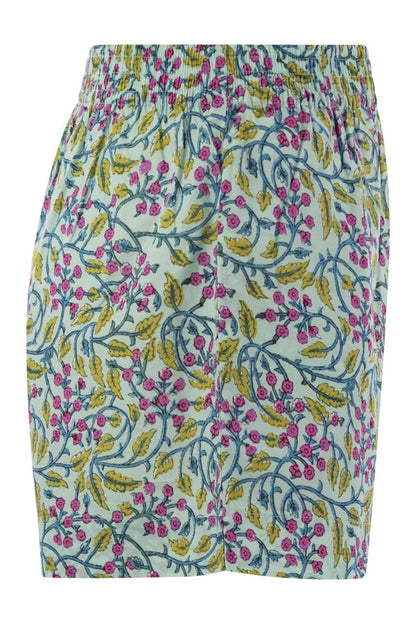 MEAVE - Cotton shorts with floral pattern