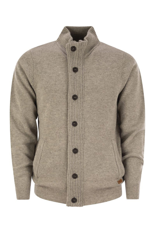 Cardigan with zip and buttons