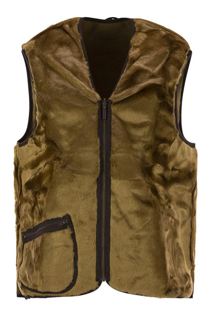 Warm fleece waistcoat with zip