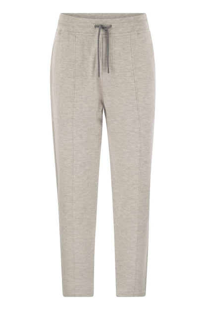 Pearl grey cotton fleece trousers