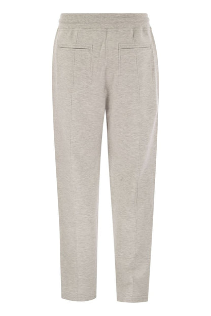 Pearl grey cotton fleece trousers