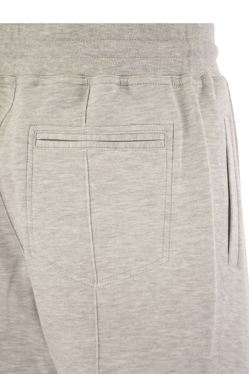 Pearl grey cotton fleece trousers