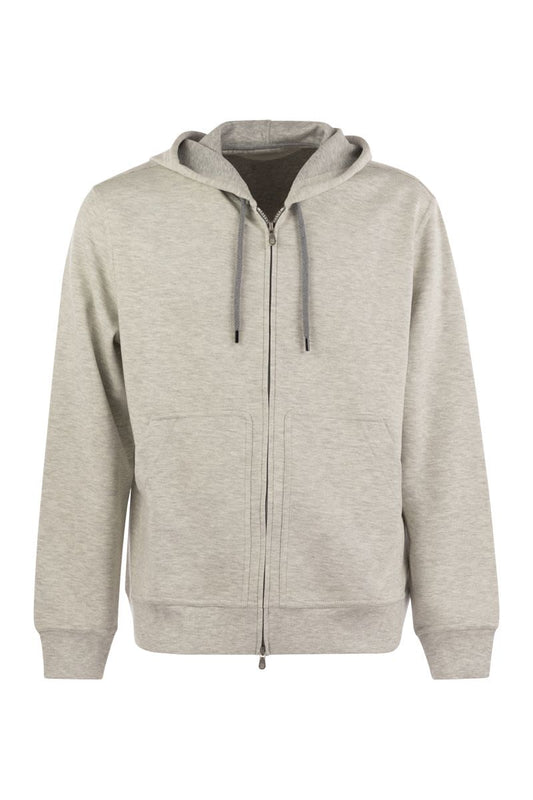 Cotton, cashmere and silk fleece zipped topwear