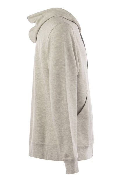 Cotton, cashmere and silk fleece zipped topwear