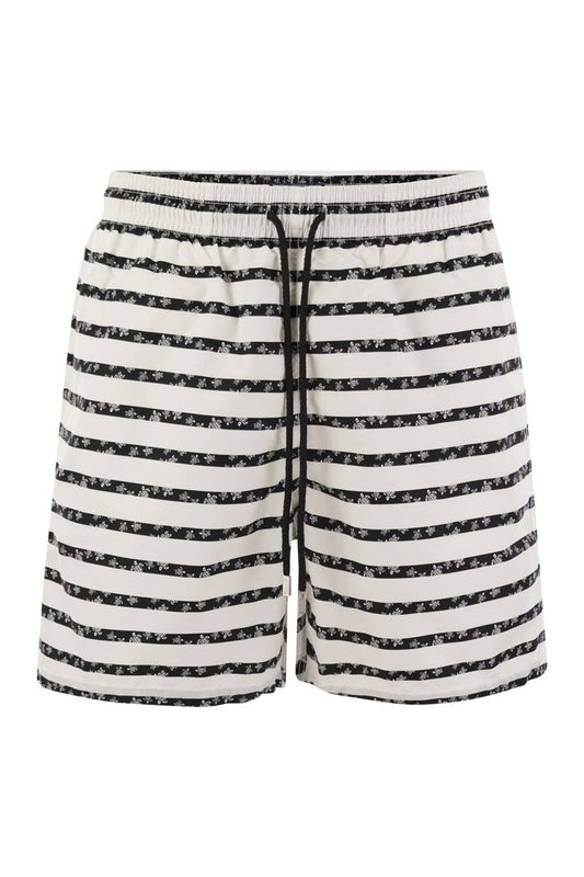 Striped and patterned beach shorts