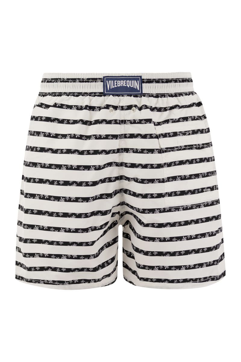 Striped and patterned beach shorts