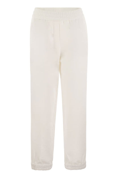 Track trousers in light cotton fleece