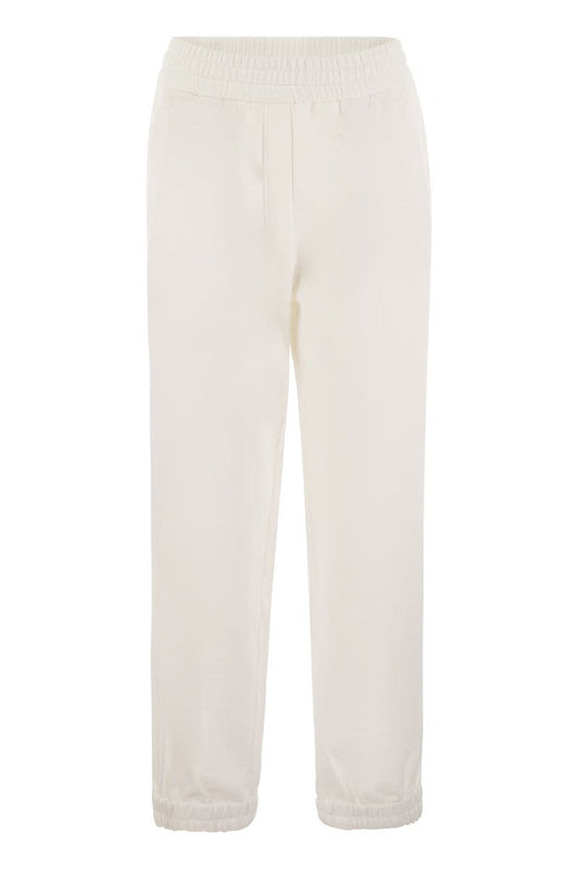 Track trousers in light cotton fleece