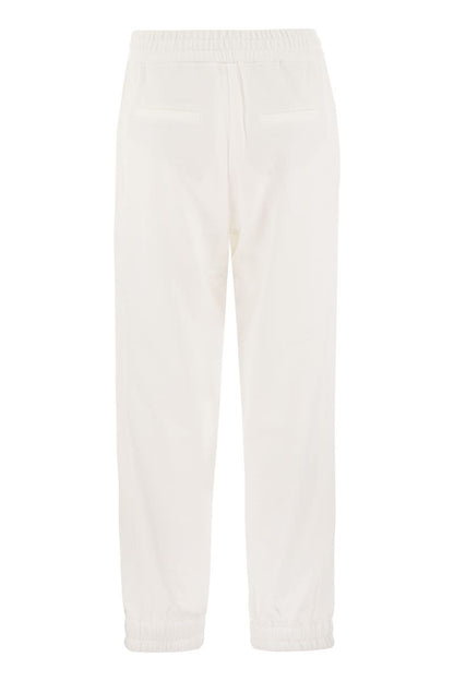 Track trousers in light cotton fleece