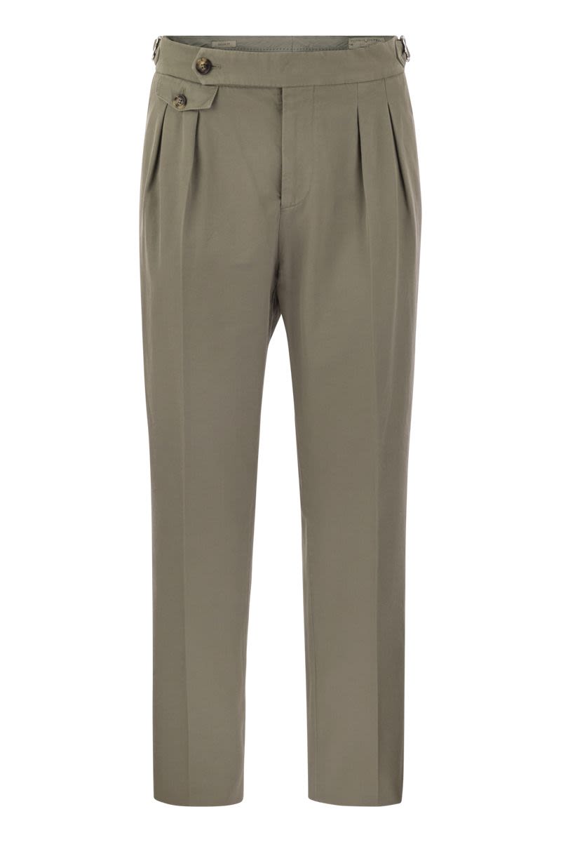 Twisted cotton gabardine trousers