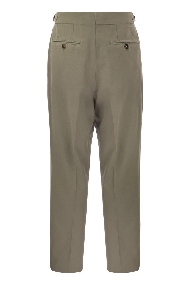 Twisted cotton gabardine trousers