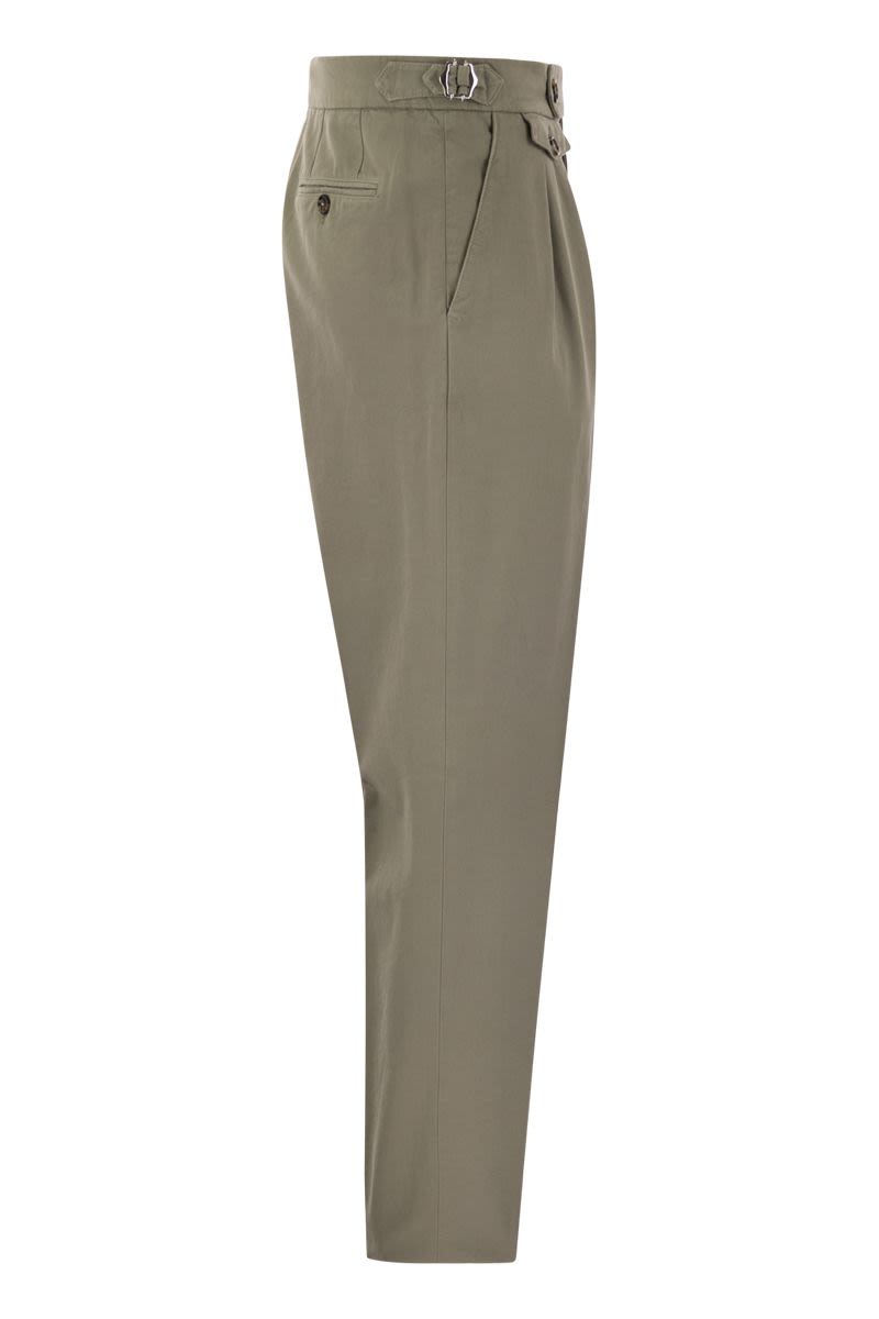 Twisted cotton gabardine trousers