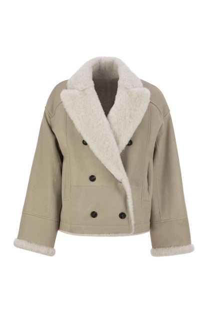 Reversible Fuzzy Shearling Outerwear with Jewellery