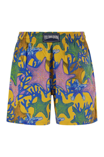 Starfish print beach shorts