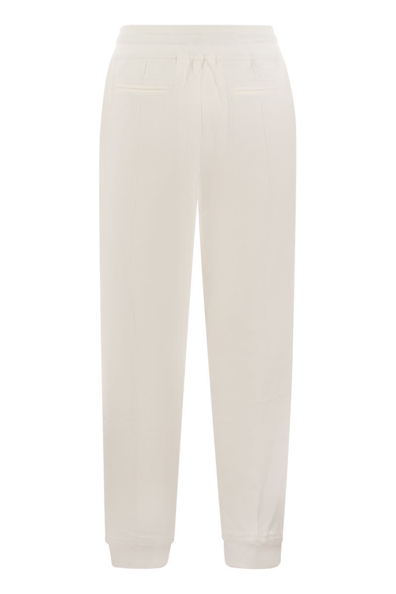 Cotton fleece trousers with crête and elasticated hem