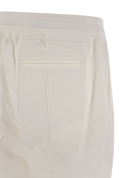 Cotton fleece trousers with crête and elasticated hem