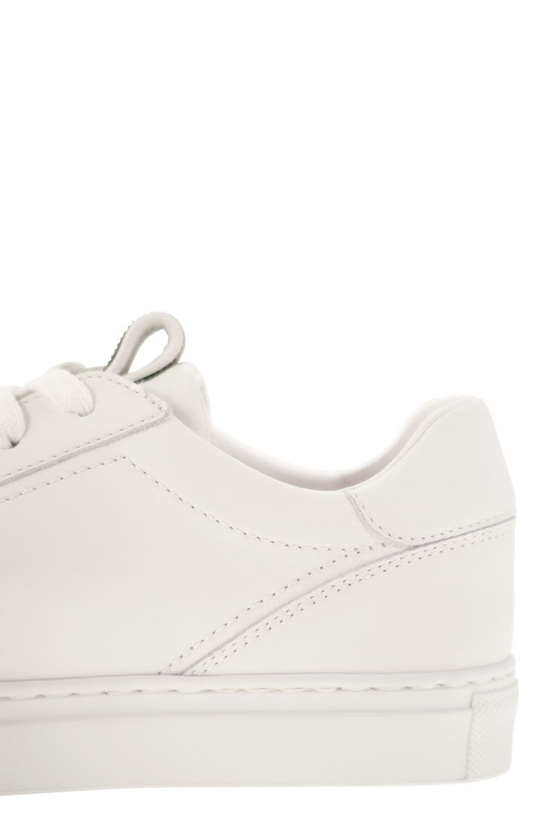 Matt calfskin trainers with precious detail