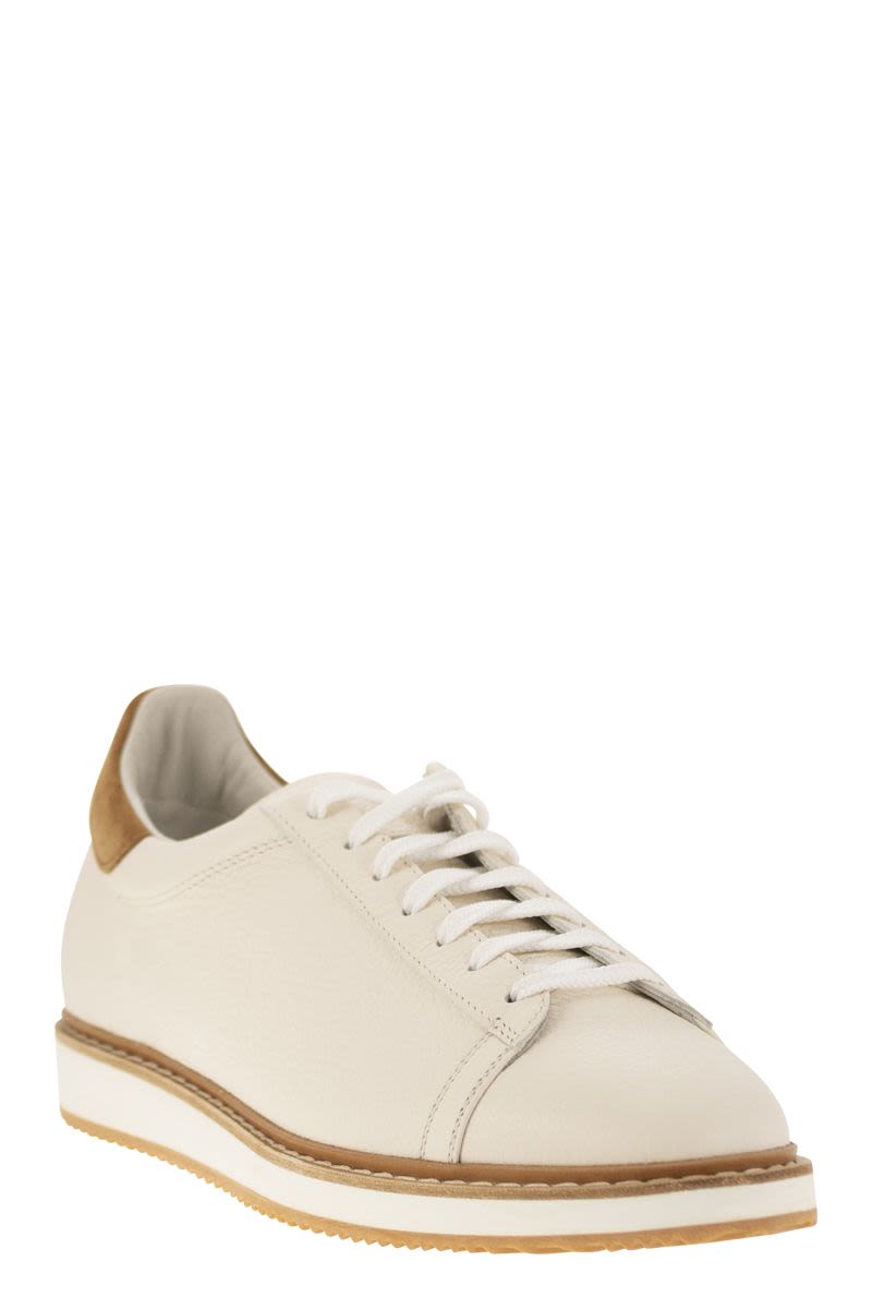 Calfskin trainers with grain