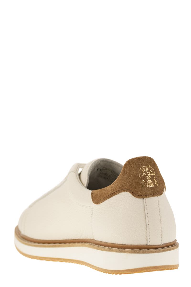 Calfskin trainers with grain