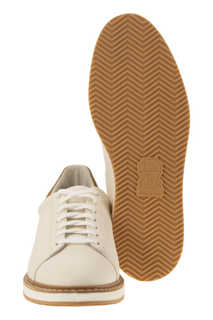 Calfskin trainers with grain