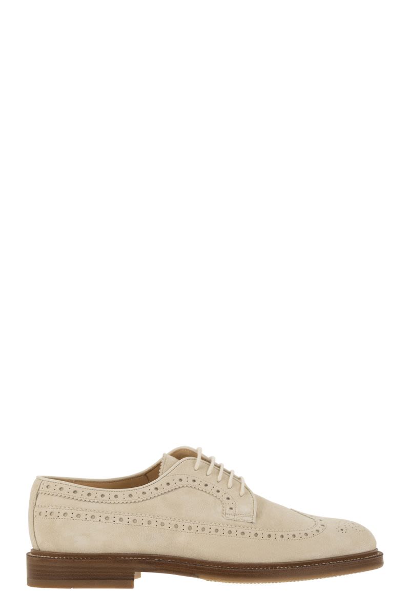 Suede Longwing Brogue Derby