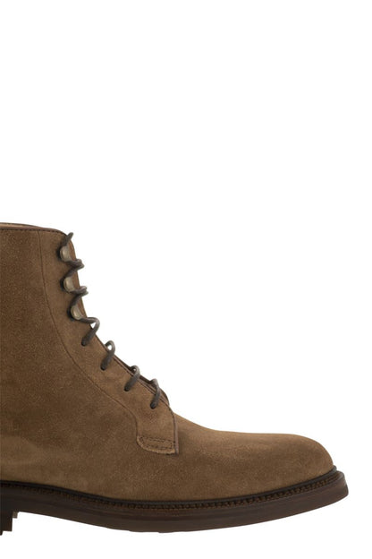 Suede lace-up boot