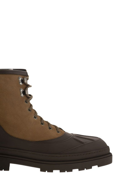 Duck Boot in suede and rubberised calf leather