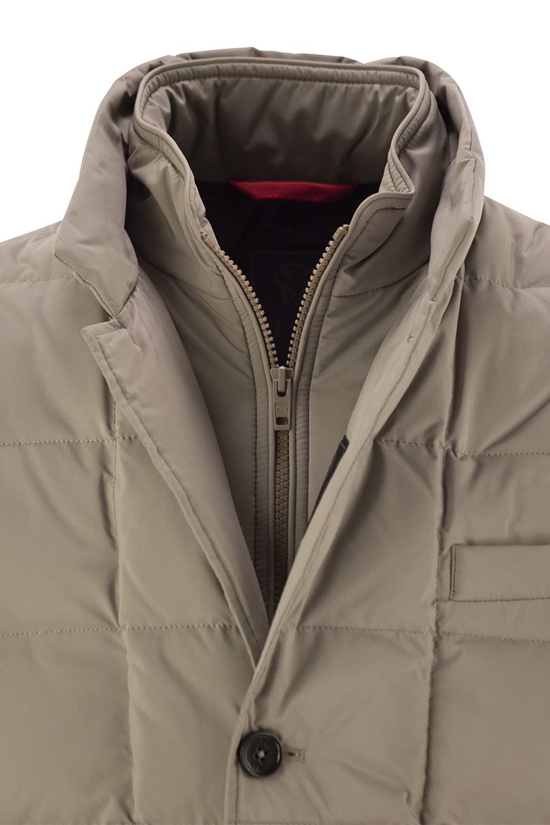 Double-front down jacket