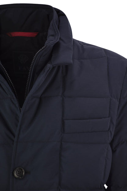 Double-front down jacket