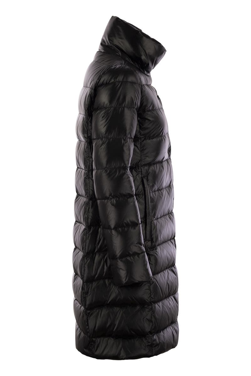 Long down jacket with hook