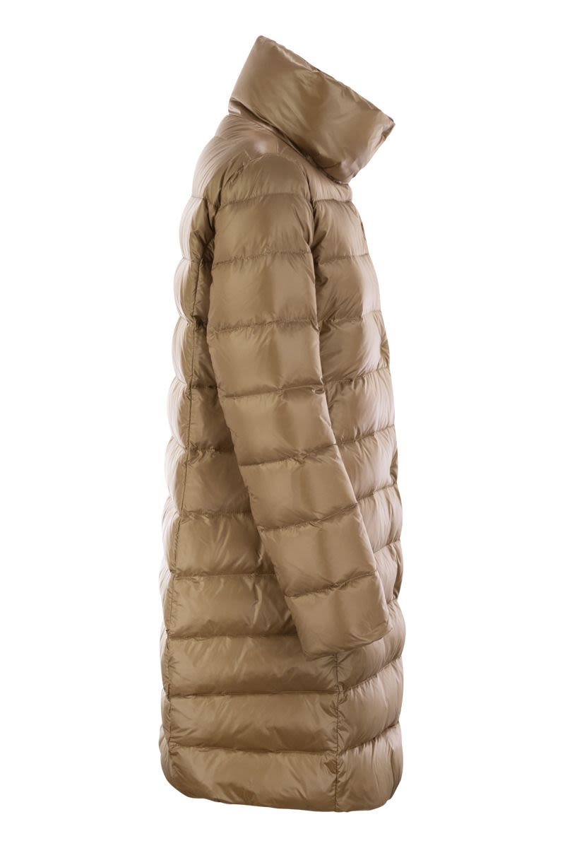 Long down jacket with hook