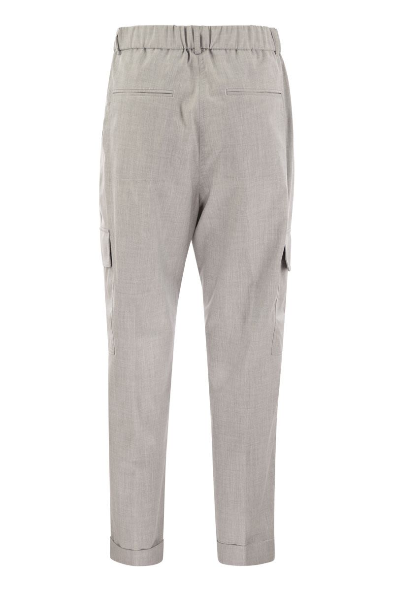 Cargo trousers in technical viscose canvas