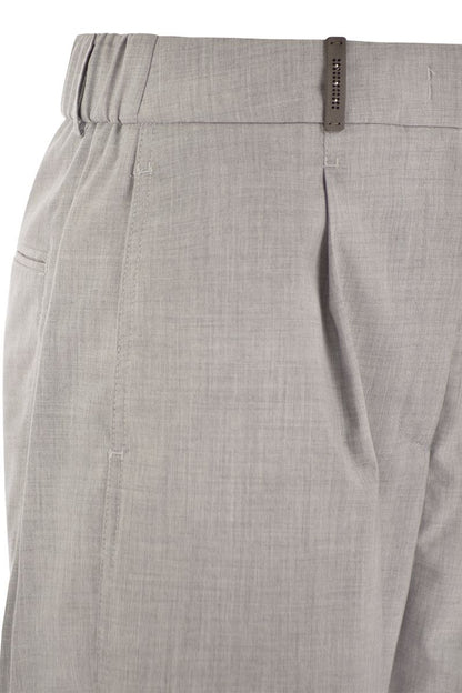 Cargo trousers in technical viscose canvas