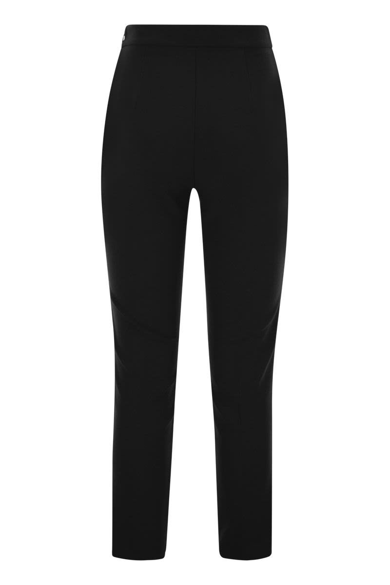 Straight crepe trousers with zip